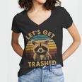 Raccoon Lovers Let's Get Trashed V-Neck T-Shirt - Women's Small
