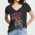 Raccoon Women's V-Neck T-Shirt - Fun Strawberry Jam Theme