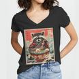 Ramen Noodle Raccoon Women's V-Neck T-Shirt - Fun Anime Flair