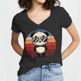 Retro Panda BBQ Pool Party Women's V-Neck T-Shirt - Fun & Stylish
