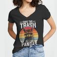 Retro Raccoon Women's V-Neck T-Shirt - Support Wildlife