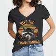 Save The Trash Pandas Raccoon Shirt Raccoon Animal T-Shirt Women's V-Neck T-Shirt