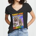Tummy Ache Survivor Raccoon Small Women's V-Neck T-Shirt