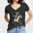 Vintage Cowboy Raccoon T-Shirt for Women - Retro Western 90s V-Neck