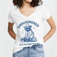 Cowboy Raccoon Meme Women's V-Neck T-Shirt | Humorous Design