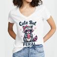 Cute Raccoon V-Neck T-Shirt for Women - Funny Summer Style