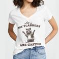 Quirky Raccoon Women's V-Neck T-Shirt - Humor & Style
