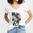 Raccoon Cowboy V-Neck T-Shirt - Vintage Western Style for Women