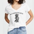Raccoon Cowboy Women's V-Neck T-Shirt - Playful Humor - Wild West Fun