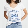 Raccoon Sarcasm Women's V-Neck T-Shirt | Cozy Sleep Vibes