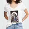 Raccoon Tarot Lovers V-Neck Women's T-Shirt | Mystic Style