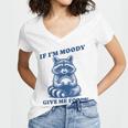 Raccoon Trash Panda Women's V-Neck T-Shirt - Moody Foody Meme
