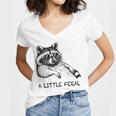 Raccoon V-Neck T-Shirt for Women - Moonlit Trash Panda Design
