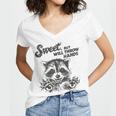 Sarcastic Raccoon Women's V-Neck T-Shirt - Sweet But Sassy