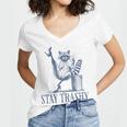 Stay Trashy Raccoon Halloween Women's V-Neck T-Shirt | Funny Festive Style