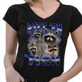 Autistic Raccoon Rizz V-Neck Tshirt - Women's Meme Style