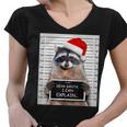 Dear Santa Raccoon Women's V-Neck T-Shirt - Fun Christmas Apparel