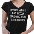 Fat Raccoon Spirit Animal Sarcastic Women's V-Neck T-Shirt