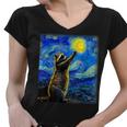 Raccoon Lover Women's V-Neck - Starry Night Art Tee | Unique Gift