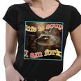 Raccoon Meme V-Neck T-Shirt for Women – Humorous and Quirky