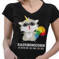 Raccoon Unicorn Women's V-Neck T-Shirt | Whimsical Fantasy Fun