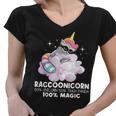 Raccoonicorn Raccoon Lover V-Neck T-Shirt for Women | Whimsical Fantasy