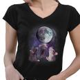 Rats Howling V-Neck T-Shirt | Women's Moon-Themed Tee