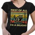 Retro Angry Raccoon Women's V-Neck T-Shirt - Playful Statement