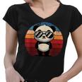 Retro Panda BBQ Pool Party Women's V-Neck T-Shirt - Fun & Stylish