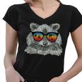 Retro Raccoon Sunglasses | Animal Lover V-Neck Women's T-Shirt