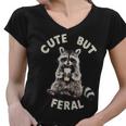 Sarcastic Raccoon Women's V-Neck T-Shirt - Small - Fun & Cheeky