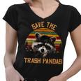 Save The Trash Pandas Raccoon Shirt Raccoon Animal T-Shirt Women's V-Neck T-Shirt