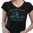 Support-Local-Street-Cat Vintage Raccoon Opossum Skunk Women's V-Neck T-Shirt