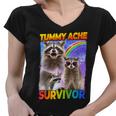 Tummy Ache Survivor Raccoon Small Women's V-Neck T-Shirt