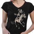 Vintage Cowboy Raccoon T-Shirt for Women - Retro Western 90s V-Neck