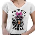 Cute Raccoon V-Neck T-Shirt for Women | Small Size | Fun & Colorful Design