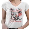 Feral Raccoon Summer V-Neck T-Shirt | Women's Vacation Fun