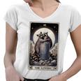 Raccoon Tarot Lovers V-Neck Women's T-Shirt | Mystic Style