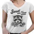 Sarcastic Raccoon Women's V-Neck T-Shirt - Sweet But Sassy