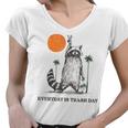 Trash Panda Women's V-Neck T-Shirt - Retro 90s Sunset Design