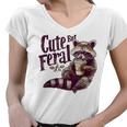Vintage Raccoon Coffee Lover Women's V-Neck T-Shirt | Cute Feral Design