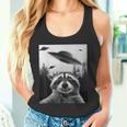 Alien UFO Raccoon Tank Top - Quirky Cosmic Style