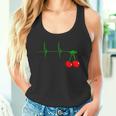 Cherry Heartbeat Cherries Fruits Ecg Pulse Tank Top