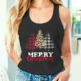 Christmas Tree Buffalo Check Leopard Xmas Merry Christmas Tank Top