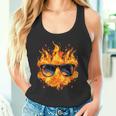 Cool Fire And Flames Glasses Tank Top