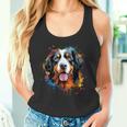 Cute Bernese Mountain Dog On Painted Bernese Mountain Dog Tank Top