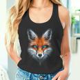 Fox Animal Blue Eyes Illustration Fox Tank Top