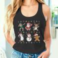 Christmas Reindeer Penguin Graphic With Santa Hat Tank Top