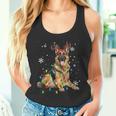 German Shepherd Christmas Tree Lighting Pyjamas Dog Lover Christmas Tank Top