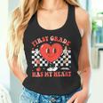 Groovy First Grade Has My Heart Valentines Day Teacher Tank Top